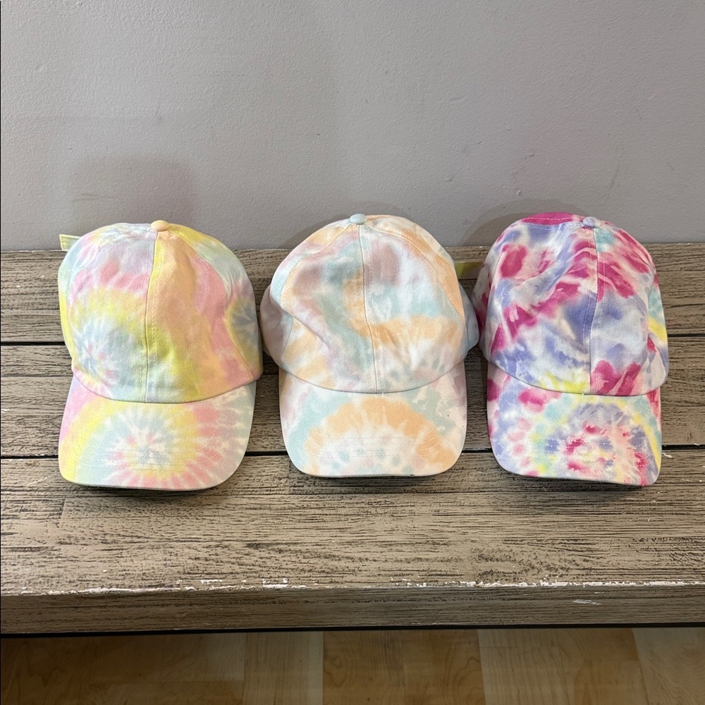David and Young Pastel Tie-Dye Cap set of 3
